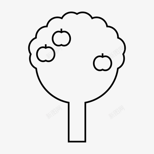 苹果树水果花园图标svg_新图网 https://ixintu.com 果园 水果 花园 花朵自然 苹果树