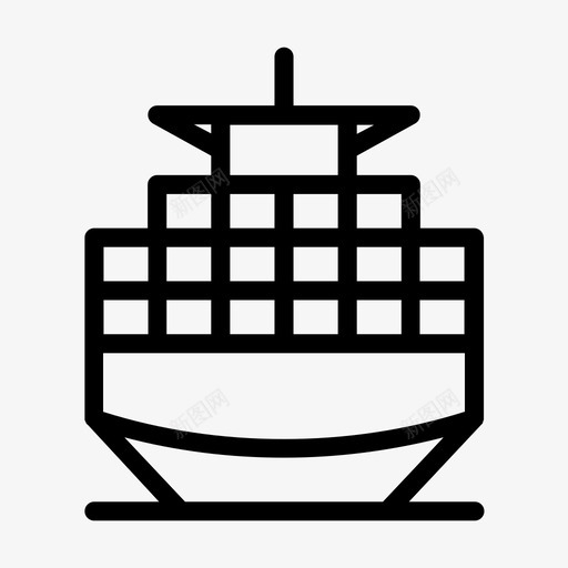 集装箱船商业出口图标svg_新图网 https://ixintu.com 出口 商业 航运 航运和商业 集装箱船