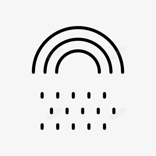 彩虹雨云天空图标svg_新图网 https://ixintu.com 云 天气 天空 彩虹雨