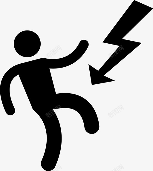 人触电触电闪电图标svg_新图网 https://ixintu.com 事故 人触电 电击 罢工 触电 闪电 雷声