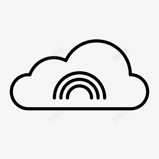 彩虹云云天空图标svg_新图网 https://ixintu.com 云 天气 天空 彩虹云