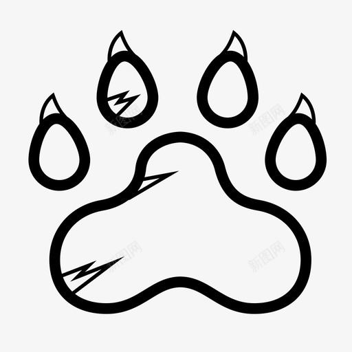 爪子动物脚印图标svg_新图网 https://ixintu.com 冒险时间 动物 爪子 脚印 野生