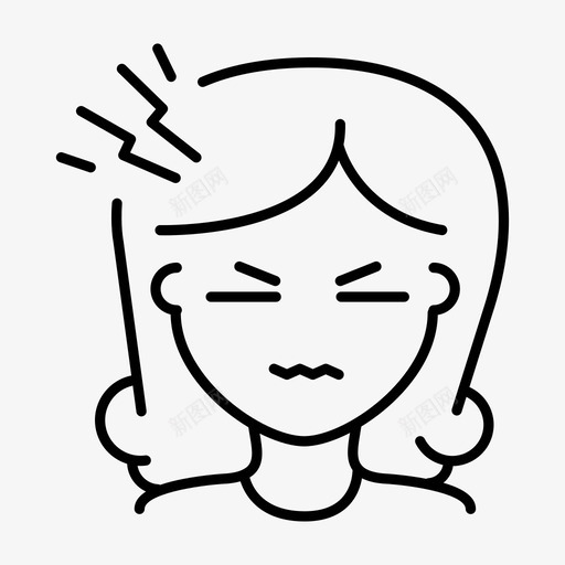 女孩痛苦关心脸图标svg_新图网 https://ixintu.com 不开心 伙计们 关心 女孩痛苦 悲伤 脸