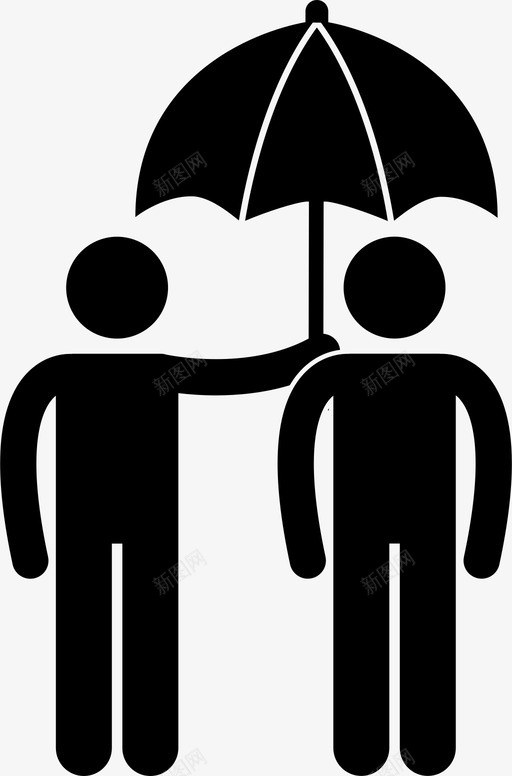 自我牺牲朋友人图标svg_新图网 https://ixintu.com 人 保护伞 分享 朋友 朋友帮助 自我牺牲