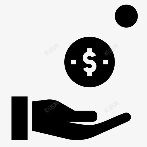 接受硬币零钱美元图标svg_新图网 https://ixintu.com 得到 接受硬币 美元 零钱