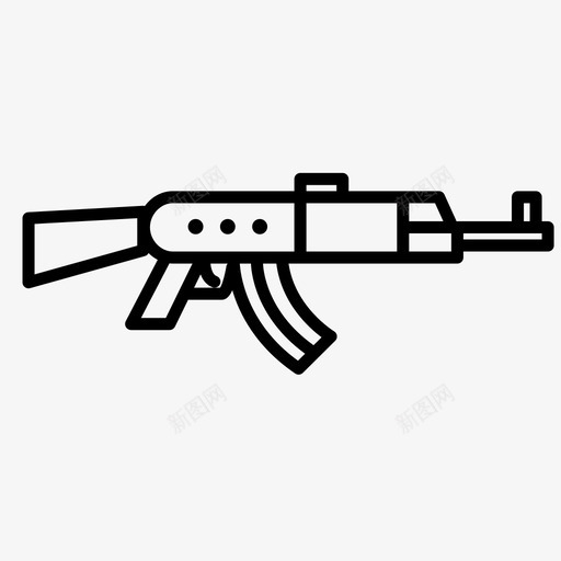 ak47枪武器图标svg_新图网 https://ixintu.com ak47 ak47枪 枪 武器