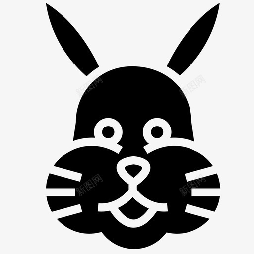 兔子脸头图标svg_新图网 https://ixintu.com 兔子脸 头