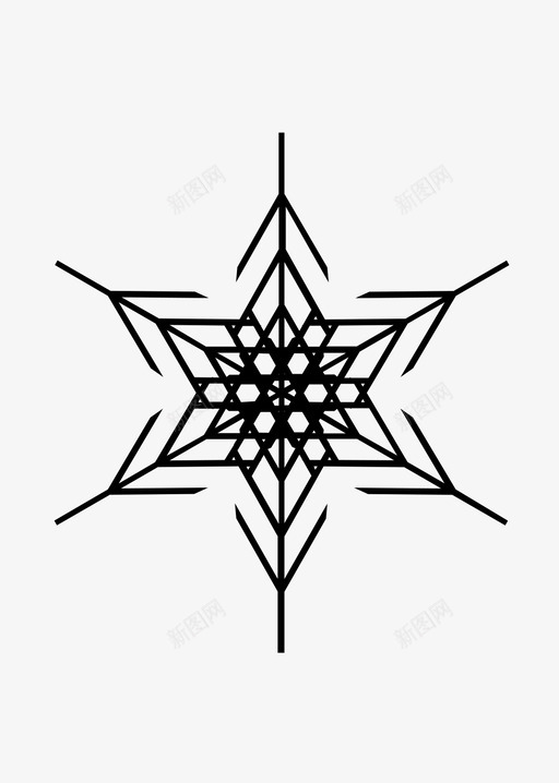 雪花圣诞节新年图标svg_新图网 https://ixintu.com 冬天 圣诞节 新年 雪花
