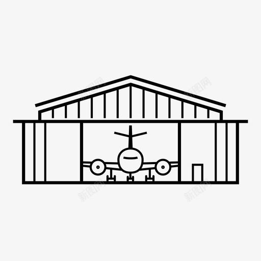 机库飞机机场图标svg_新图网 https://ixintu.com 机场 机库 维修 金属结构 飞机 飞机旅行
