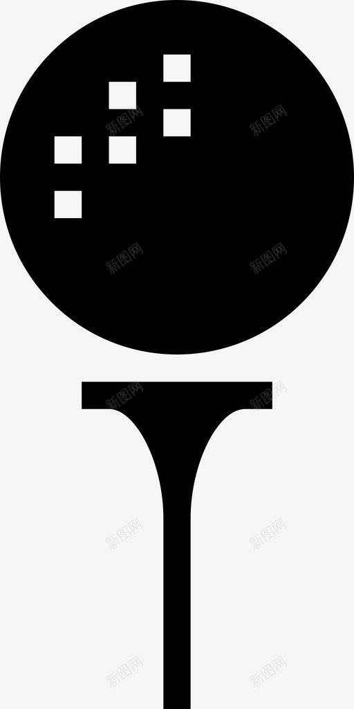 高尔夫球球顶上图标svg_新图网 https://ixintu.com 别针 发球 球 运动 运动和娱乐 顶上 高尔夫球