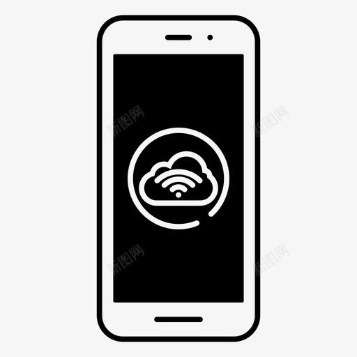 云wifi已连接互联网图标svg_新图网 https://ixintu.com 云wifi 互联网 已连接 智能手机 智能手机已连接