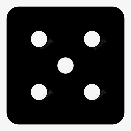 黑骰子五游戏图标svg_新图网 https://ixintu.com 五 数字 游戏 随机 黑骰子