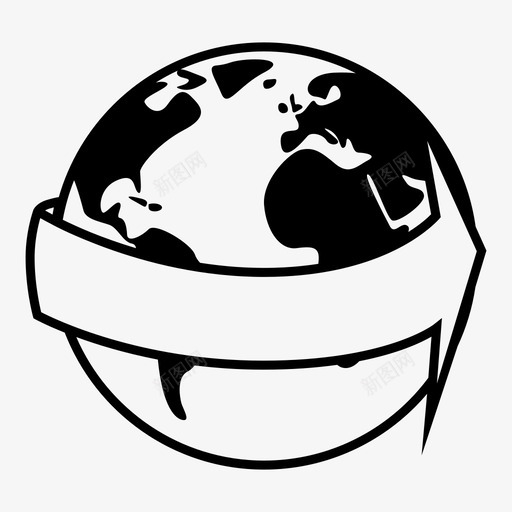 旋转世界箭头跟随图标svg_新图网 https://ixintu.com 地球自转 旋转 旋转世界 箭头 跟随 跨越地球 运动