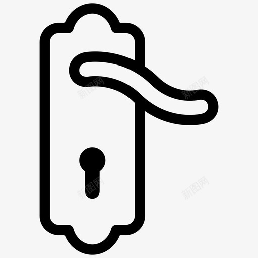 门锁门把手家具图标svg_新图网 https://ixintu.com 安全 家具 家用锁 房屋保护 门把手 门锁