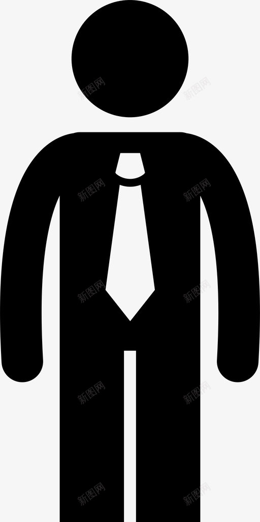 商务装正装男士图标svg_新图网 https://ixintu.com 办公室 商务装 正装 男士 男士时尚 领带