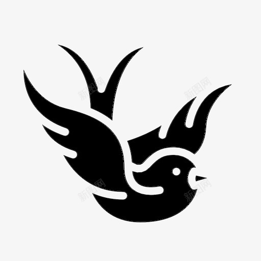 斯威夫特小鸟老派图标svg_新图网 https://ixintu.com 小鸟 斯威夫特 燕子 纹身 老派