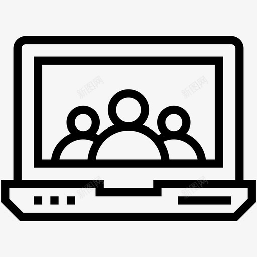 社交媒体电话会议在线聊天图标svg_新图网 https://ixintu.com 创业和发展线图标 在线聊天 电话会议 社交媒体 社交网络 视频会议