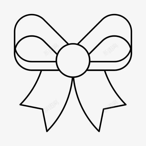 蝴蝶结圣诞节装饰图标svg_新图网 https://ixintu.com 丝带 圣诞节 礼物 蝴蝶结 装饰