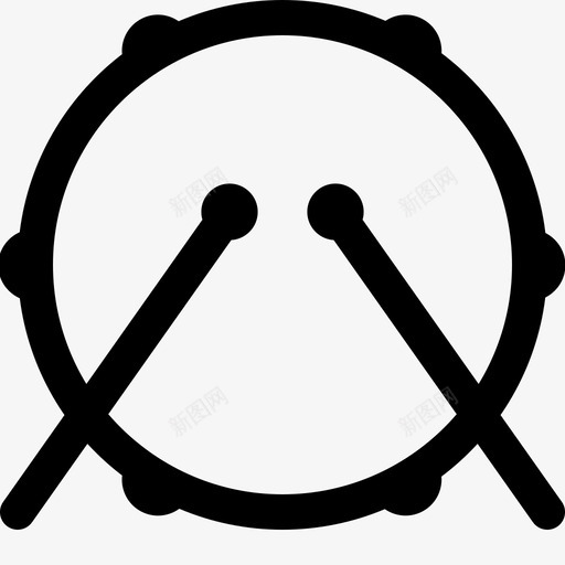 鼓节拍鼓槌图标svg_新图网 https://ixintu.com 圈套 打击乐器 节拍 角质32像素网格2倍笔划 鼓 鼓槌