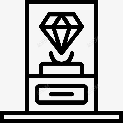博物馆商品钻石展示图标svg_新图网 https://ixintu.com 保护 博物馆商品 安全 展示 粉碎图标安全2 钻石
