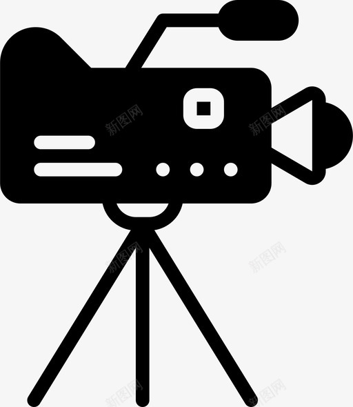 新闻摄像机摄影录音图标svg_新图网 https://ixintu.com 录音 摄影 新闻摄像机 粉碎图标摄影视频固体 视频