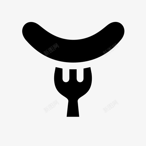 香肠烧烤叉子图标svg_新图网 https://ixintu.com 叉子 烧烤 肉 食物 香肠