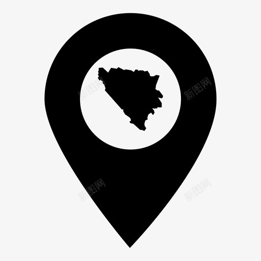 波黑波斯尼亚国家图标svg_新图网 https://ixintu.com 世界地图标记 国家 地图 波斯尼亚 波黑