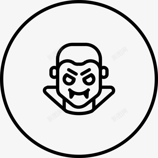 吸血鬼邪恶毒牙图标svg_新图网 https://ixintu.com 万圣节圆形线 吸血鬼 毒牙 邪恶