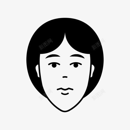 严肃表情面部图标svg_新图网 https://ixintu.com 严肃 侧面 女性 表情 面部