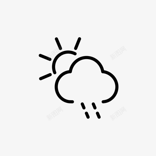 晴天下雨多云局部图标svg_新图网 https://ixintu.com 下雨 多云 天气 局部 晴天下雨 降水