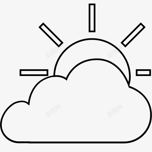 多云太阳阳光图标svg_新图网 https://ixintu.com 多云 太阳 阳光
