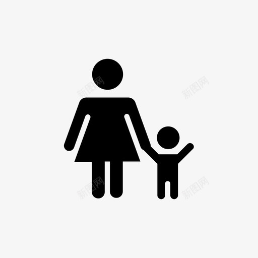 母亲男孩家人图标svg_新图网 https://ixintu.com 儿子 女人 家人 母亲 男孩
