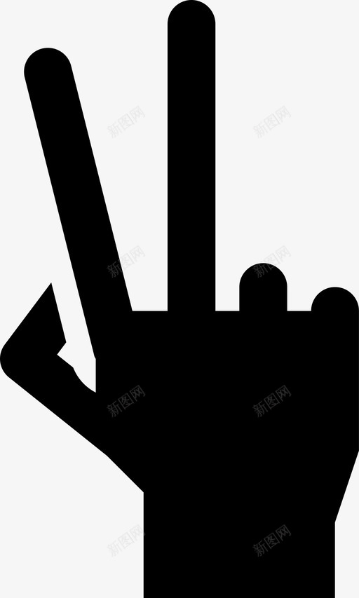 2手指手势图标svg_新图网 https://ixintu.com 2 手 手势 手指 手掌 数字