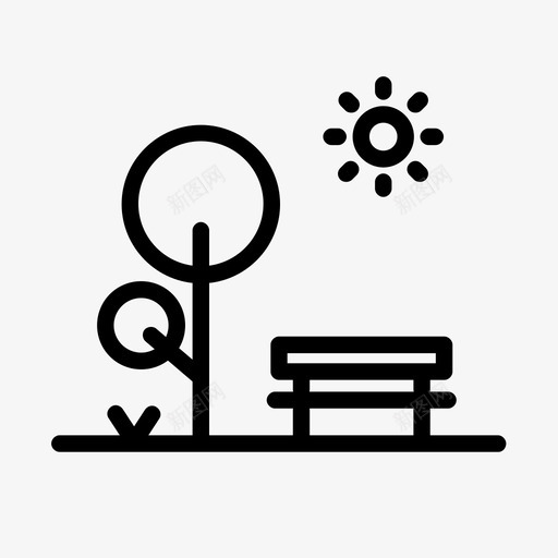板凳公园景观自然户外图标svg_新图网 https://ixintu.com 户外 板凳公园景观 树木 自然 自然景观 阳光
