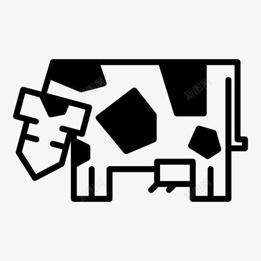 牛农场动物家畜图标svg_新图网 https://ixintu.com 农场动物 动物性 家畜 牛