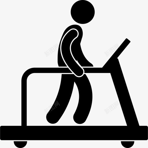 在跑步机上行走锻炼健身房图标svg_新图网 https://ixintu.com 人 健康 健身器材 健身房 在跑步机上行走 机器 锻炼