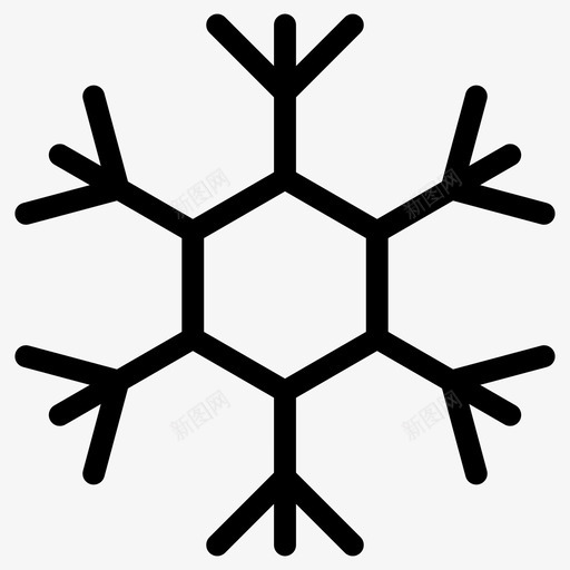 雪花气候预报图标svg_新图网 https://ixintu.com 冬季 天气 天气图标 气候 雪花 预报