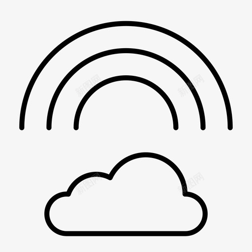 彩虹云云天空图标svg_新图网 https://ixintu.com 云 天气 天空 彩虹云