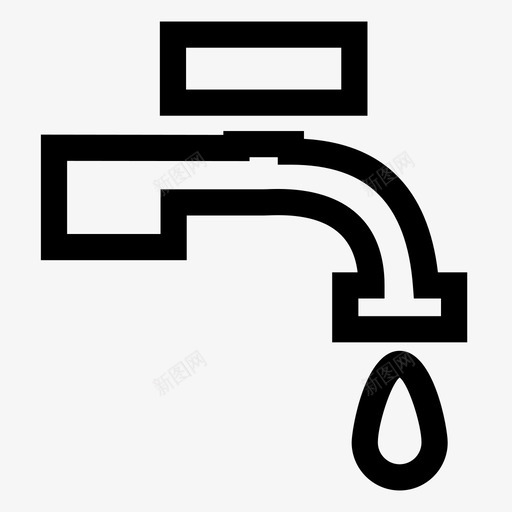 水龙头漏水水管工图标svg_新图网 https://ixintu.com 水 水管工 水龙头 漏水
