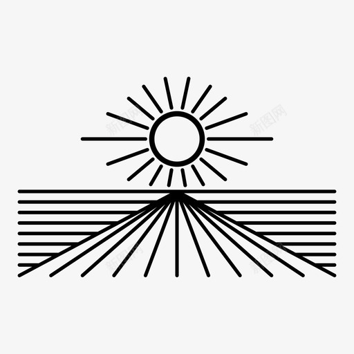 日出地平线远景图标svg_新图网 https://ixintu.com 地平线 日出 日落 消失点 远景