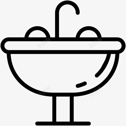 水槽脸盆基座水槽图标svg_新图网 https://ixintu.com 基座水槽 房地产泡沫图标 水槽 洗脸盆 脸盆
