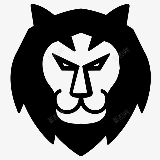 狮子脸猫头图标svg_新图网 https://ixintu.com 丛林 国王 头 狮子脸 猫