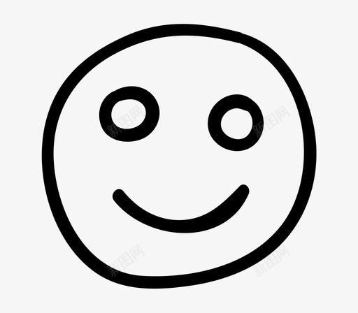 微笑表情手绘图标svg_新图网 https://ixintu.com 微笑 快乐 手绘 表情