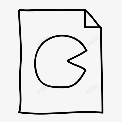 饼图文档手绘页面图标svg_新图网 https://ixintu.com 手绘 草图 角型页 页面 饼图 饼图文档