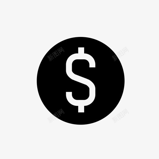 美元预算硬币图标svg_新图网 https://ixintu.com 硬币 美元 货币 迷你图标集2商务商店财务 预算