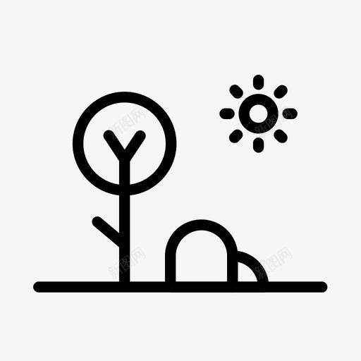 阳光木灌木森林图标svg_新图网 https://ixintu.com 树木 森林 灌木 绿色 自然景观 阳光木