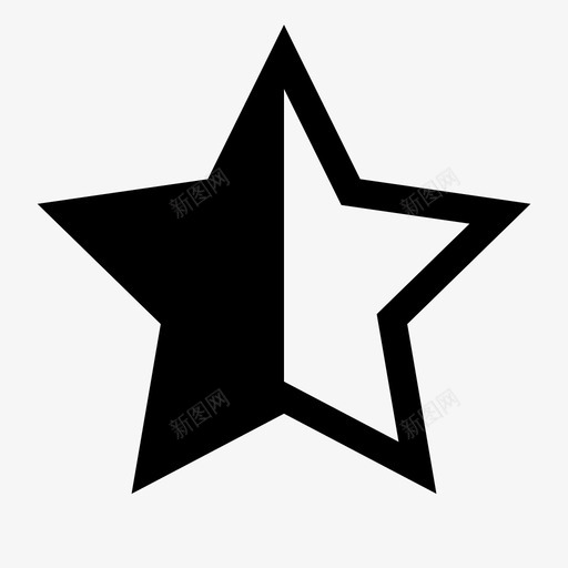 半星五星评级图标svg_新图网 https://ixintu.com 五星 半掩模星 半星 评级 评级星 评论