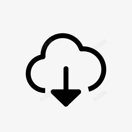 云箭头数据图标svg_新图网 https://ixintu.com 云下载 数据 箭头 迷你图标set2网页设计设备