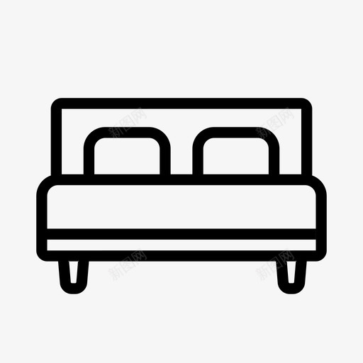 床卧室铺位图标svg_新图网 https://ixintu.com 亚麻布 卧室 床 特大号床 酒店套餐 铺位