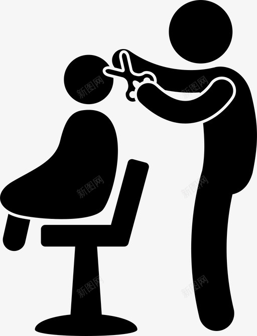 理发男孩孩子图标svg_新图网 https://ixintu.com 发型师 发廊 孩子 理发 男孩